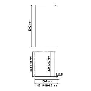 Душевое ограждение WasserKRAFT Rur 30W46MB-TXG 110 стекло текстурное/профиль черный купить в интернет-магазине Sanbest