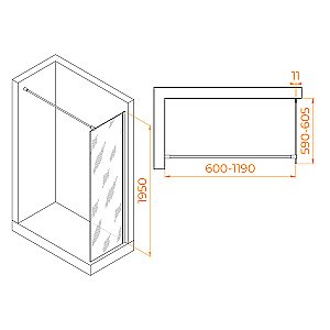 Душевое ограждение RGW WA-002W 60 стекло прозрачное/профиль белый купить в интернет-магазине Sanbest