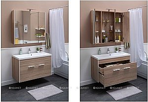 Зеркальный шкаф Aquanet Августа 100 дуб сонома купить в интернет-магазине сантехники Sanbest