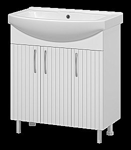 Тумба с раковиной Misty Изео - 75 Э-Изе01075-021Н белая для ванной в интернет-магазине Sanbest