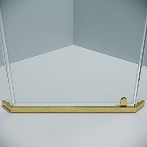 Душевой уголок Grossman Pragma 100х100 302.K33.03.1010.32.00 стекло прозрачное/профиль золото брашированное купить в интернет-магазине Sanbest