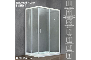 Душевой уголок Royal Bath RB11580HPD-T 80х115 прозрачный купить в интернет-магазине Sanbest