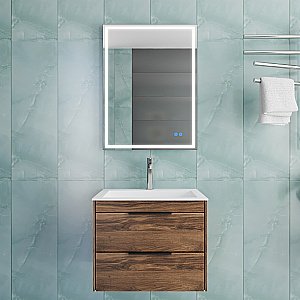 Тумба с раковиной Vincea Chiara 2D 60 VMC-2C2600CO/VCB-13600W тёмный дуб/раковина белая для ванной в интернет-магазине Sanbest