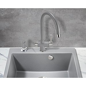 Смеситель для кухни Milacio Ultra MCU.554.GR серый металлик/хром купить в интернет-магазине сантехники Sanbest