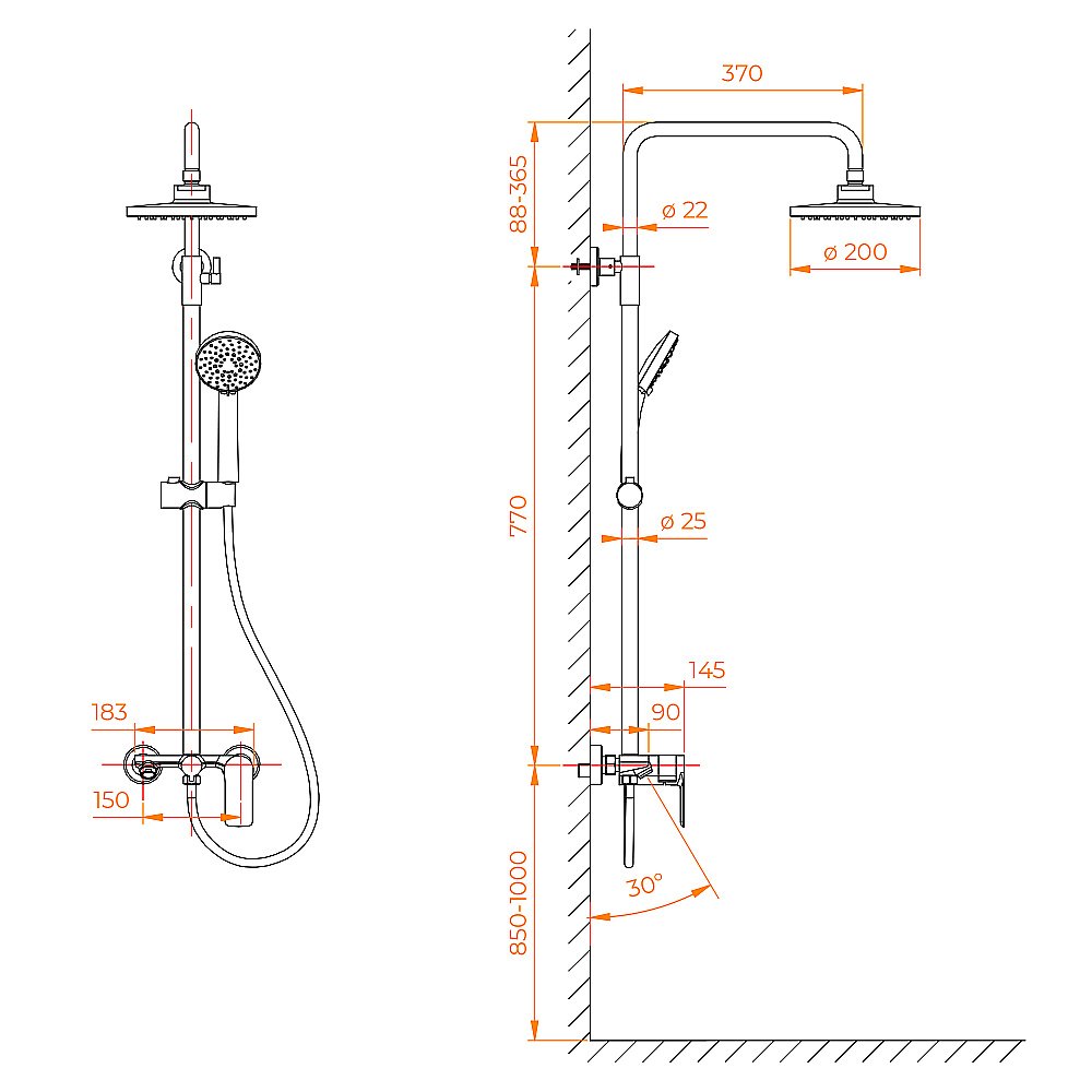 Душевая система RGW Shower Panels SP-26 Хром купить в интернет-магазине сантехники Sanbest