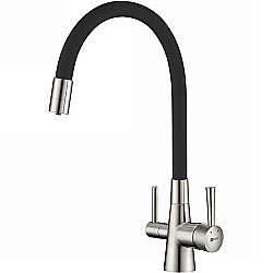 Смеситель для кухни Lemark Comfort LM3075BN-Black хром/черный купить в интернет-магазине сантехники Sanbest