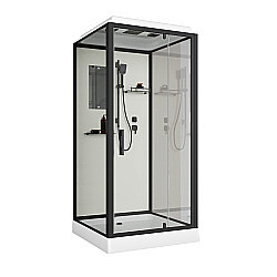 Душевая кабина Niagara Standart ST90/15Q/BL 90х90 профиль черный матовый/стекло прозрачное купить в интернет-магазине Sanbest