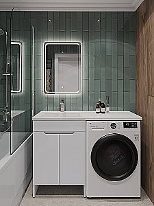 Тумба с раковиной Orange Kandy 120 OPKD-120TUW белый глянец для ванной в интернет-магазине Sanbest