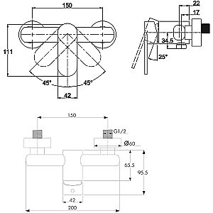 Смеситель для душа Kaiser Arena 33077 купить в интернет-магазине сантехники Sanbest