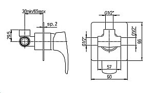 Смеситель для душа PAINI F1 F1CR691 хром купить в интернет-магазине сантехники Sanbest