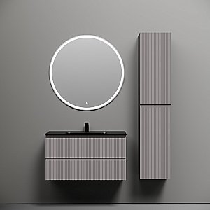 Тумба с раковиной Sancos Snob R 90 SNR90SMСМ серая матовая для ванной в интернет-магазине Sanbest