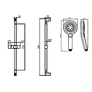 Душевой гарнитур Creavit SH493S черный матовый купить в интернет-магазине сантехники Sanbest