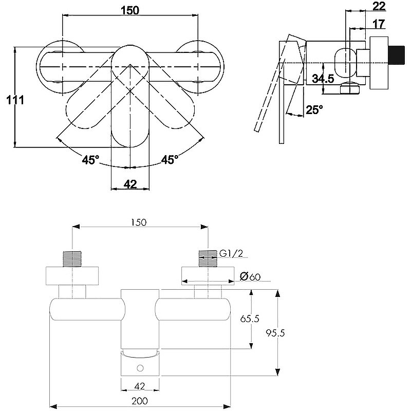 Смеситель для душа Kaiser Arena 33077 купить в интернет-магазине сантехники Sanbest