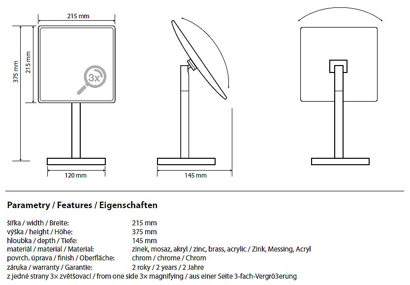 Косметическое зеркало Bemeta 116401312 21 купить в интернет-магазине сантехники Sanbest