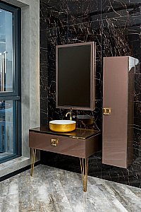 Консоль с раковиной и столешницей Armadi Art LUCIDO 770-080-PU 80 лиловый для ванной в интернет-магазине сантехники Sanbest