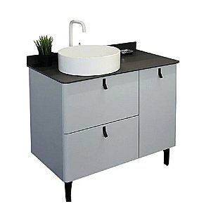 Тумба с раковиной Comforty Сорренто 90 00-00013520 светло-серая для ванной в интернет-магазине Sanbest