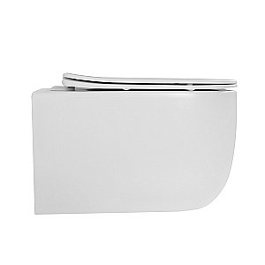 Унитаз подвесной Abber Bequem AC1104TMW белый матовый, безободковый, с крышкой микролифт, слив торнадо купить в интернет-магазине Sanbest