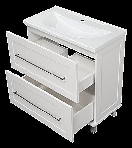 Тумба с раковиной Misty Марта - 80 П-Мрт07080-011Пр белая для ванной в интернет-магазине Sanbest