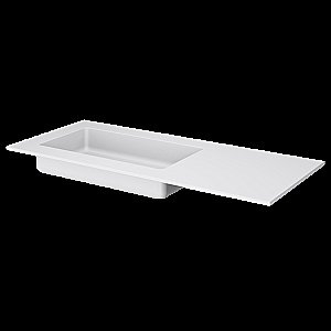 Тумба с раковиной Armadi Art QUATRO 2 140 FUGA CASHMERE/профиль MATT GOLD/раковина белая L-R для ванной в интернет-магазине Sanbest