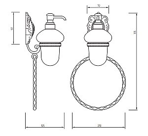 Диспенсер Migliore Cleopatra 16655 прозрачное стекло с декором/хром купить в интернет-магазине сантехники Sanbest