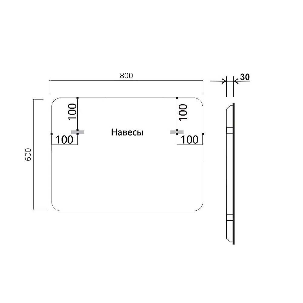 Зеркало LED Vincea VLM-3VC800-2 80×60 в ванную от интернет-магазине сантехники Sanbest