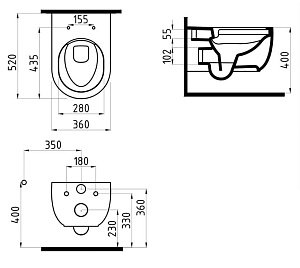 Унитаз подвесной Bien Vokha MDKA052N1VP1W5000 белый, с крышкой микролифт, безободковый купить в интернет-магазине Sanbest