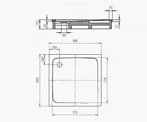 Душевой поддон Kaldewei Superplan 90x90 390-1 купить в интернет-магазине Sanbest