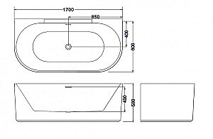 Ванна акриловая Esbano Aruba ESVAARUB 170х80 белая купить в интернет-магазине Sanbest
