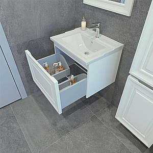 Тумба с раковиной Caprigo Ponza-A 60 белая для ванной в интернет-магазине Sanbest