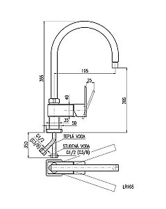 Смеситель для кухни RAV-Slezak LOIRA LR514.5 хром купить в интернет-магазине сантехники Sanbest
