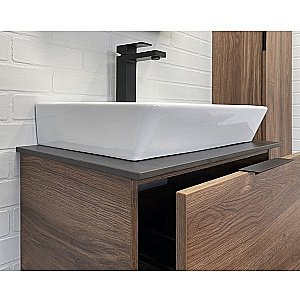 Тумба с раковиной Comforty Порто 00-00010677 60 дуб тёмно-коричневый для ванной в интернет-магазине Sanbest