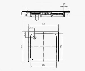 Душевой поддон Kaldewei Superplan 90x90 390-1 купить в интернет-магазине Sanbest