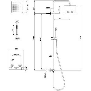 Душевая система Bossini Cosmo L10103.073 черная купить в интернет-магазине сантехники Sanbest