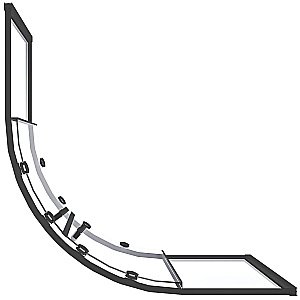 Душевой уголок Good Door Lite 90х90 ЛТ00027 стекло прозрачное/профиль черный матовый купить в интернет-магазине Sanbest