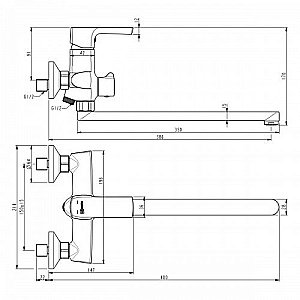 Смеситель для ванны Lemark Ursus LM7251BL купить в интернет-магазине сантехники Sanbest