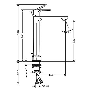 Смеситель для раковины Hansgrohe Rebris E 72581000 хром купить в интернет-магазине сантехники Sanbest