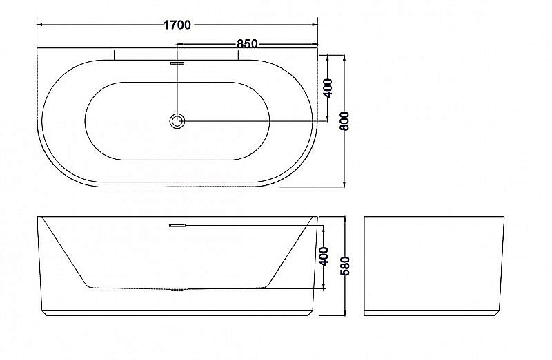 Ванна акриловая Esbano Aruba ESVAARUB 170х80 белая купить в интернет-магазине Sanbest