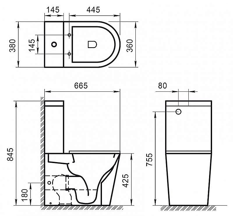Унитаз-компакт BelBagno SFERA-R BB2141CPR-BB2141T безободковый, с бачком купить в интернет-магазине Sanbest