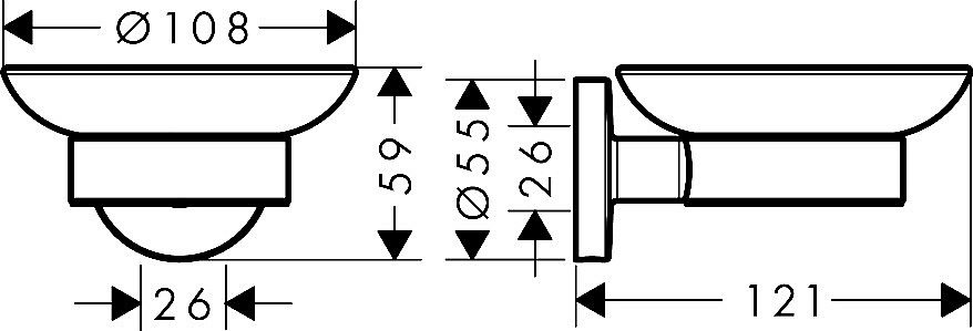 Мыльница Hansgrohe Logis UA 41715000 хром купить в интернет-магазине сантехники Sanbest