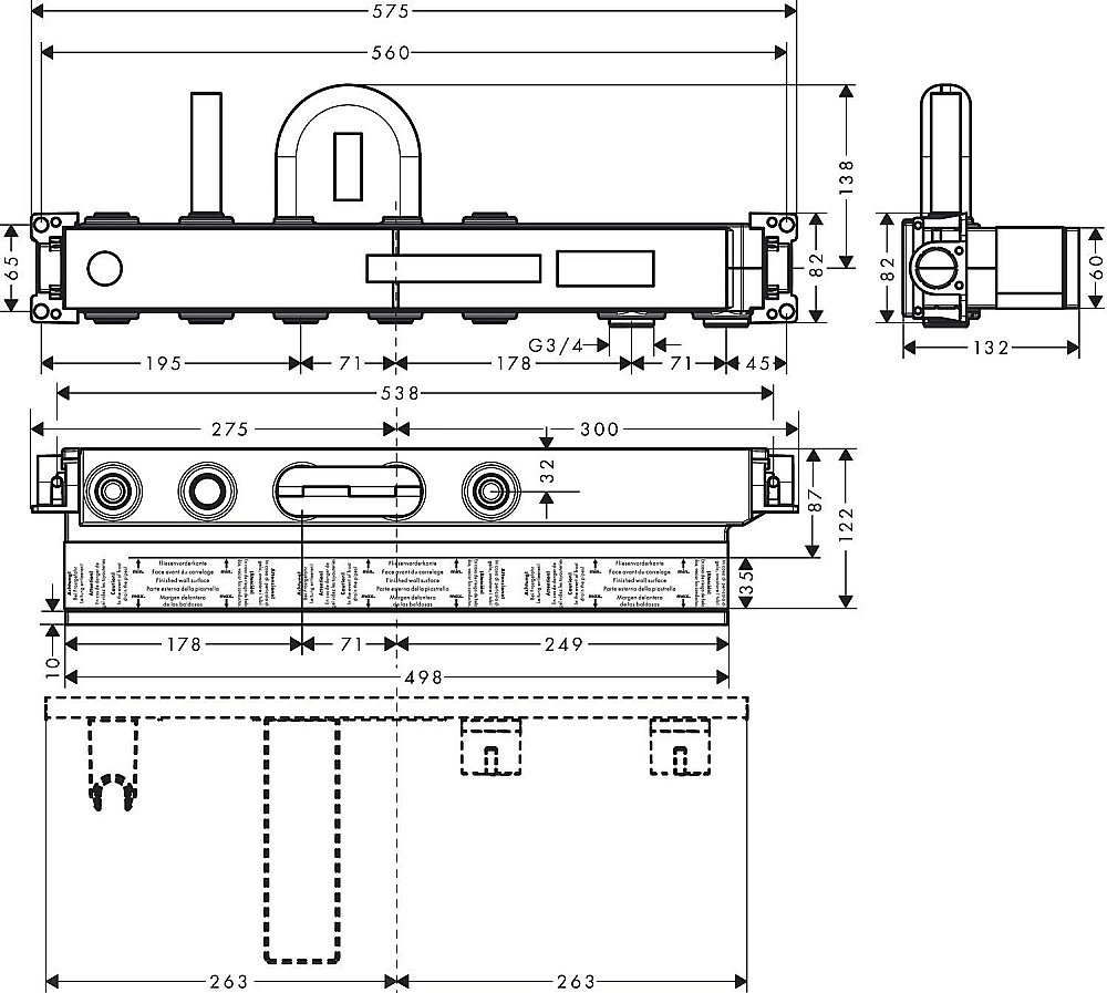 Скрытая часть Hansgrohe RainSelect 15314180 купить в интернет-магазине сантехники Sanbest