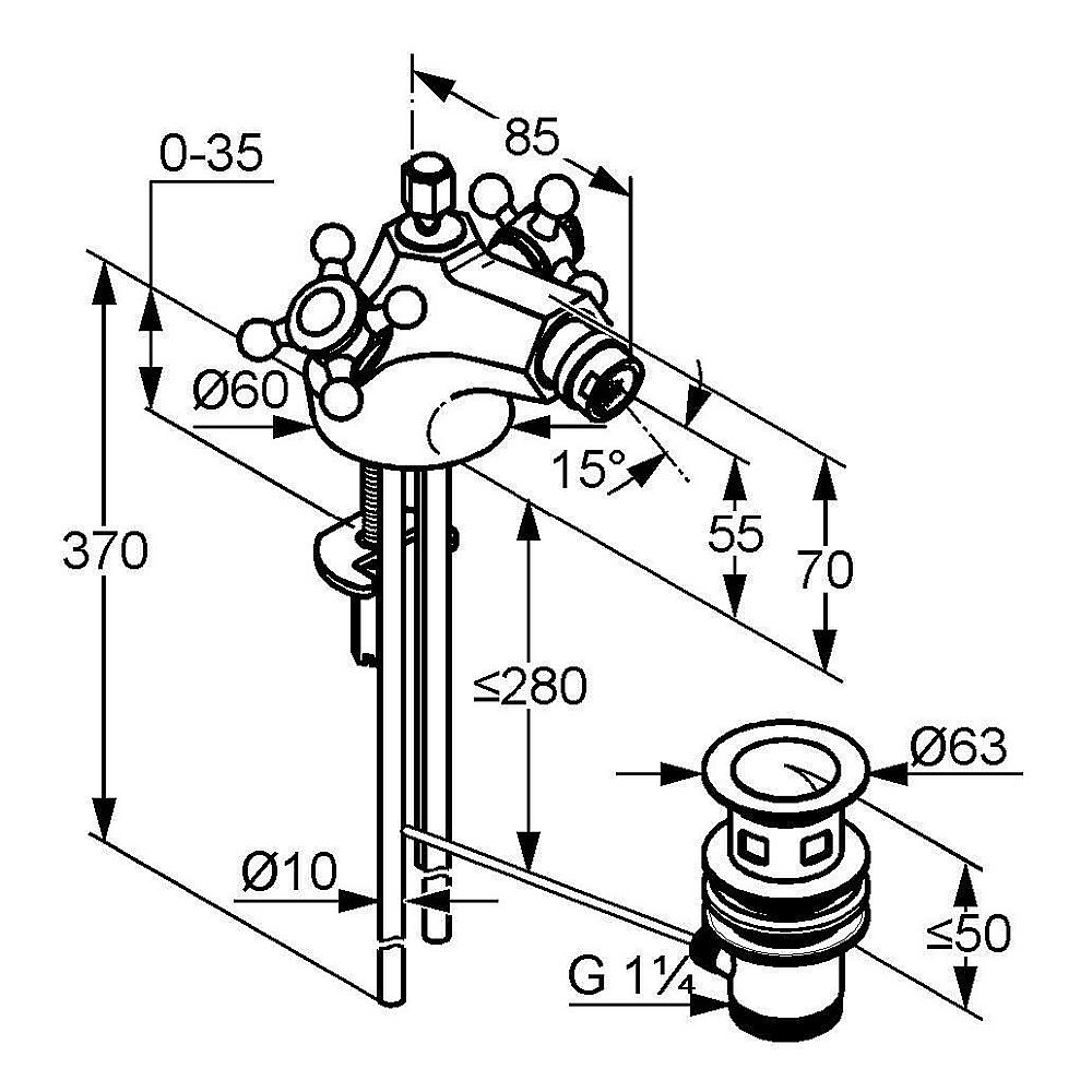 Смеситель для биде Kludi Adlon 512114520 купить в интернет-магазине сантехники Sanbest