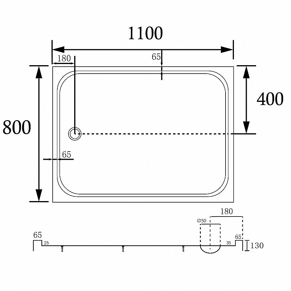 Душевой поддон Abber 80х110 AD3C118 белый купить в интернет-магазине Sanbest