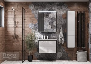 Шкаф - колонна Roca Ronda белый глянец/антрацит для ванной в интернет-магазине сантехники Sanbest