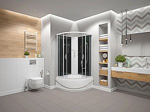 Душевая кабина Alex Baitler 90х90 ER3509TPE-C4-RUS стекло тонированное/профиль хром купить в интернет-магазине Sanbest