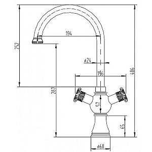 Смеситель для кухни Zorg Antic A 2004K-SL Серебро купить в интернет-магазине сантехники Sanbest