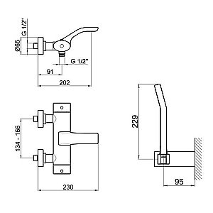 Смеситель для ванны с душем Webert Wolo WO980201564 купить в интернет-магазине сантехники Sanbest