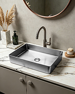 Раковина накладная ABBER Wasser Kreis 51 AF2400SP сатин купить в интернет-магазине Sanbest