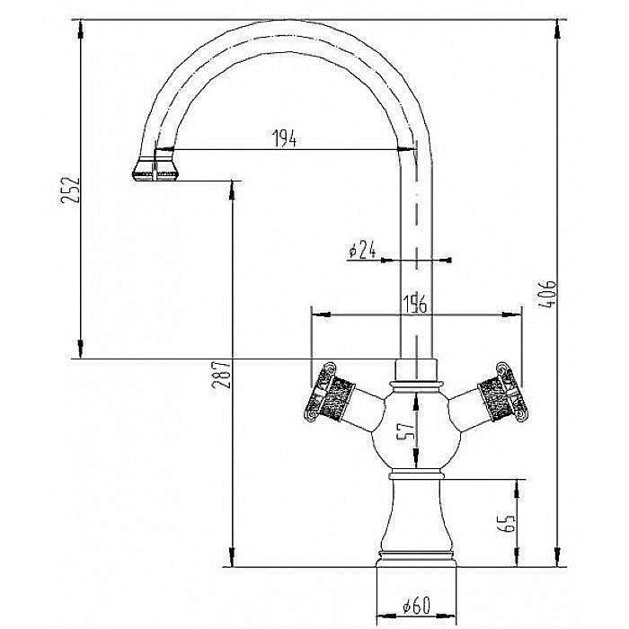 Смеситель для кухни Zorg Antic A 2004K-SL Серебро купить в интернет-магазине сантехники Sanbest