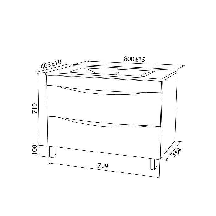 Тумба с раковиной Iddis Cloud CLO80WFi95K 80 белая для ванной в интернет-магазине Sanbest
