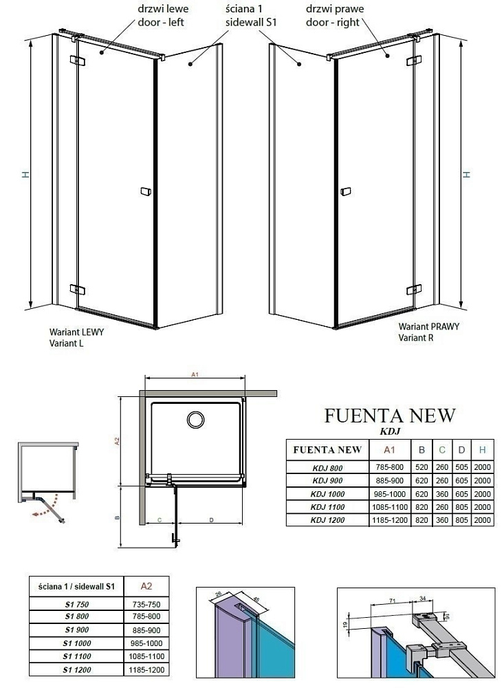 Душевой уголок Radaway Fuenta New KDJ 100х100 купить в интернет-магазине Sanbest